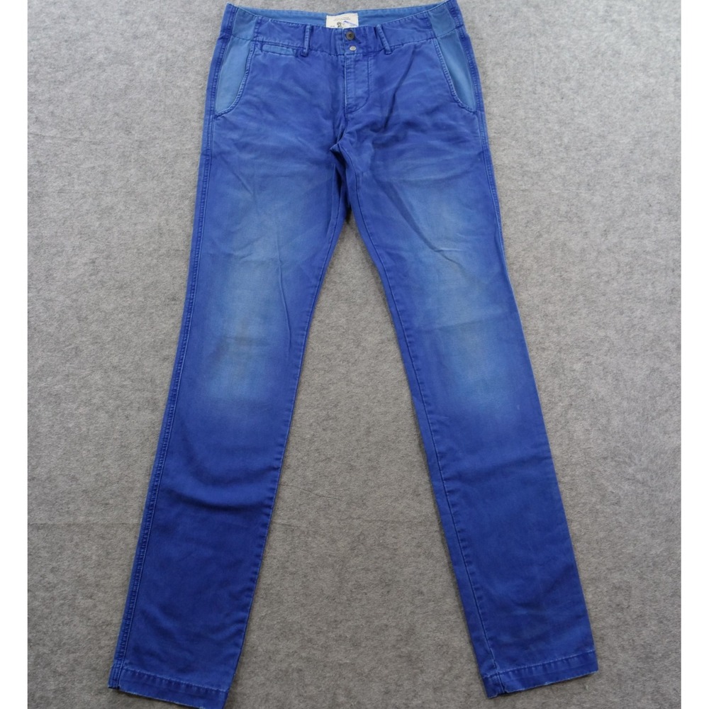 PRPS Goods Pants Mens 32 Blue Chino Straight Leg Cotton Twill Casual
